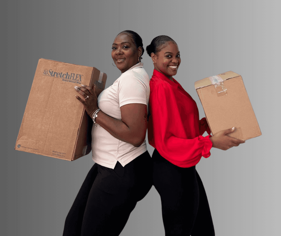 Seawings team members with packages